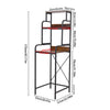 Retro Steel Frame Kitchen Storage Rack with 3 Shelves Floor Standing for Fridge