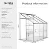 Lean to greenhouse polycarbonate aluminium grow plants growhouse garden 4,09m³
