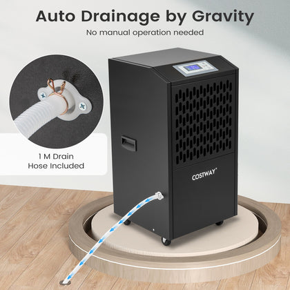 120 L Commercial Dehumidifier w/ Drain Hose Large Spaces up to 500㎡-Black