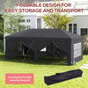 3 x 6m Pop Up Gazebo Height Adjustable Party Tent w/ Storage Bag Grey