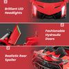 Licensed Lamborghini 4WD Kids Ride-on Toy with LED Lights-Red