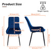 2x High Back Velvet Dining Chairs Modern Design Dining Room Chairs Metal Legs