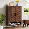 Shoe Cabinet with 2 Doors, 75 x 37 x 110 cm, Wooden Shoe Rack for 25 Pairs