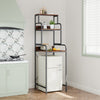 Retro Steel Frame Kitchen Storage Rack with 3 Shelves Floor Standing for Fridge