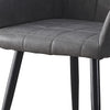 2* Grey Faux Leather Dining Chairs Armchairs Kitchen Dining Room Modern