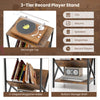 3-Tier Record Player Stand Record Holder Shelf Display Shelf Bedroom End Table