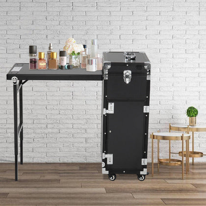 Makeup Nail Manicure Trolley Train Case Beauty Artist Table Bluetooth Mirror Box