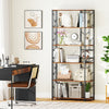 6-Tier Bookshelf Modern Geometric Bookcase-Brown