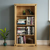 Corona Medium Bookcase 4 Shelf Mexican Solid Waxed Pine Storage Furniture Unit