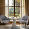 Set of 2 Dining Chairs Linen Padded Seat Chairs Home Office Commercial Furniture
