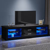 Modern TV Stand High Gloss Doors Entertainment Unit Cabinet With RGB LED Lights