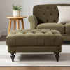 Dusk Hebden Olive Green Matte Velvet Ottoman Pouffe RRP £159