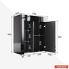 High Gloss Sideboard Cabinet Living Room Black Storage Cupboard with LED Lights