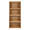 Wood Rattan Cupboard Storage 4Tier Free Standing Shoe Organizer Cabinet Entrance