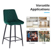 Pair Velvet Bar Stools V Type Seat Metal Leg Footrest Bar stool