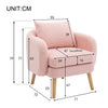 Modern Armchair Teddy Velvet Lounge Chair Accent Chair with Cushion & Wood Legs