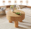 31.5-Inch Round Coffee Table, Modern Wooden Circle Tea Table for Living Room