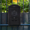 Large Vintage Outdoor Lockable Letter Post Box Mailbox Wall Mounted Secure Mail