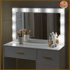 White Dressing VanityTable Makeup Desk with LED Mirror 5 Drawers Bedroom Dresser