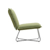 Green Linen Fabric Upholstered Leisure Armchair Accent Chair w/Chrome Metal Leg