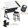 Height Adjustable Art Desk Drafting Table Portable White Drawing Table for adult