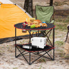 Round Folding Portable Table Camping Garden Party Picnic Trestle w/ Cups Holder