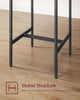 3 PCS Modern Breakfast Bar Dining Table and 2 Stools Set Metal Frame