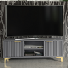 120cm TV Unit I Sideboard I Cabinet I Cupboard I TV Stand I Grey & Gold I Modern