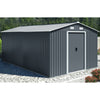 Black Outdoor Lockable Metal Garden Shed Roof Tool Storage Box Room 12x10ft
