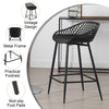 2x Bar Stools Home Breakfast Kitchen Pub Counter Chair with Footrest & Backrest