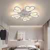 50W Dimmable LED Ceiling Light Flower 5 Head Chandelier Living Room with Remote
