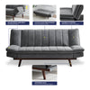 3 Seater Grey Velvet Sofa Bed - Mondaine