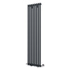 Vertical Radiator Black Oval Column Single 1600 x 392 Tall Upright Modern Rads
