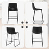 2x Breakfast Bar Stools Bar Kitchen Pub Stools Chairs with Backrest Metal Legs