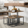 Compact 5pc Kitchen Dining Set Wood Bar Table Chair Home Space Saving Furniture
