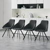 2Pcs Grey Dining Chairs Velvet Padded Seat Dining Room Chair Modern High Back