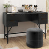 Modern Study Writing Desk Computer Desk with 4 Drawers-Black
