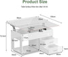 4 in 1 Lift Top Coffee Table Storage High Gloss Dining Table Drawer Living Room