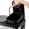 2 Compartment Stainless Steel Large Recycling Recycle Pedal Bin Waste 20L/30L
