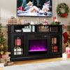 TV Stand with Electric Fireplace Media Entertainment Center Black