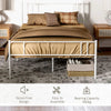 Double Metal Bed Frame - Bedstead Base with Headboard and Footboard - Metal Slat
