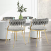 Modern Accent Dining Chairs Upholstered Velvet Dining Chair Set of 2 Grey