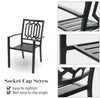 Garden Chairs Patio Chair Set of 2 Stackable Metal Chairs Outdoor Furniture UK