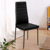 Dining Table Chairs 4/6 Set Black PU Leather Seat Dining Kitchen Room Furniture