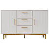 SIDEBOARD BUFFET 2 DOORS 3 DRAWERS STORAGE CABINET CUPBOARD WHITE 120X40X75 CM