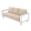 Panana Padded 3 Seater Sofa Bed Fabric 3 Seater Suite Wood Legs Couch