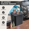 Outdoor Resin Storage Side Table 43L Patio Storage Box Small Table-Black