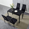 Compact Glass Dining Table 4 Seater 105cm in Length Black Home Kitchen Furniture