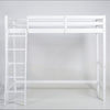 Heavy-Duty High Loft Bed with Stair Kids Teens White 3ft Single Cabin Bed Frames
