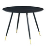 Dining Table, Black Wooden Effect Round Table in Metal Legs, Small Kitchen Table